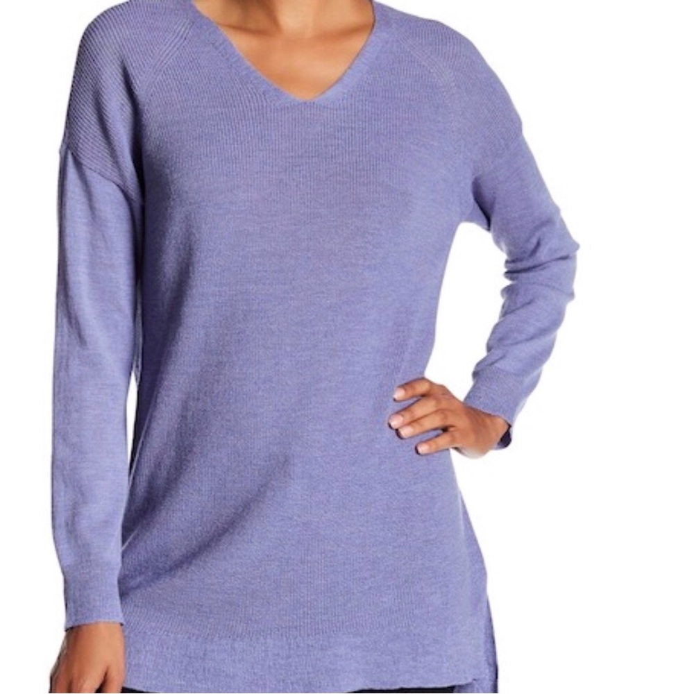 EILEEN FISHER Wool Periwinkle Blue v-neck sweater XS